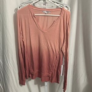 Young Fabulous & Broke Peach Ombre Long Sleeve Top